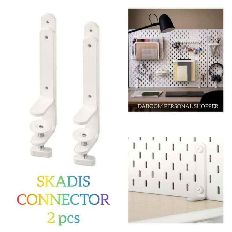 IKEA SKADIS PEGBOARD ACCESSORIES CONNECTOR WHITE (2 pcs) Shopee Singapore
