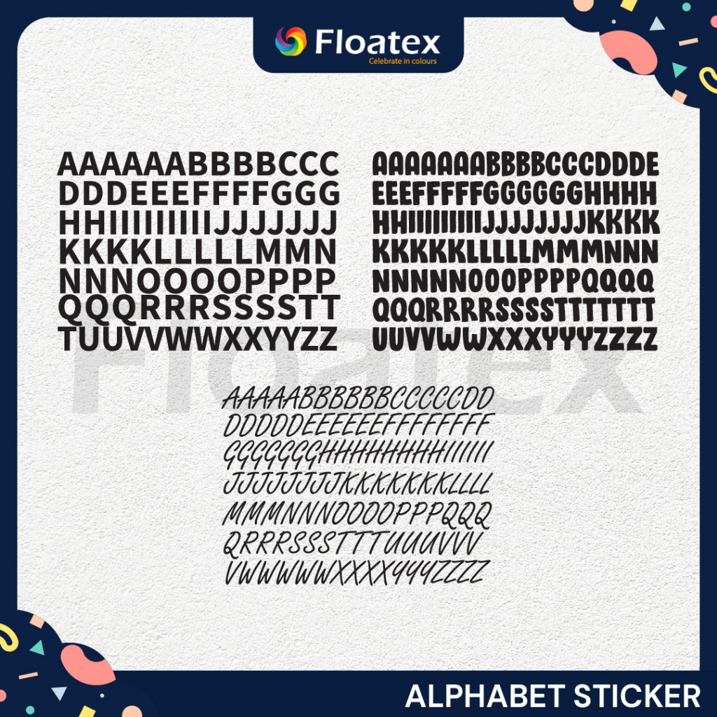 Alphabet Balloon Sticker FOR Bubble Transparent and Foil Balloon A4 ...