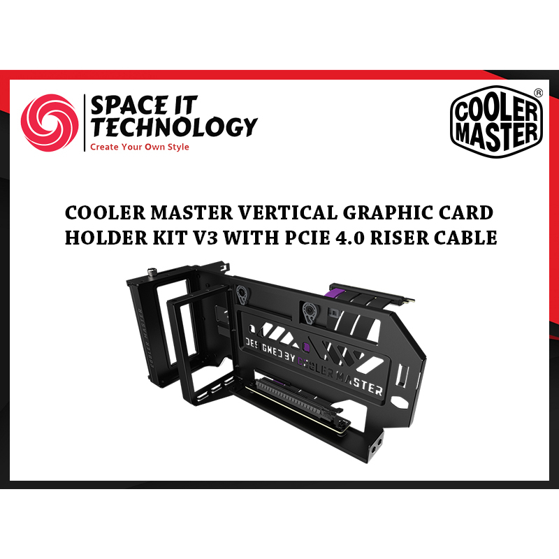 Cooler Master Vertical Graphic Card Holder Kit V3 With Pcie 4.0 Riser Cable Black / White