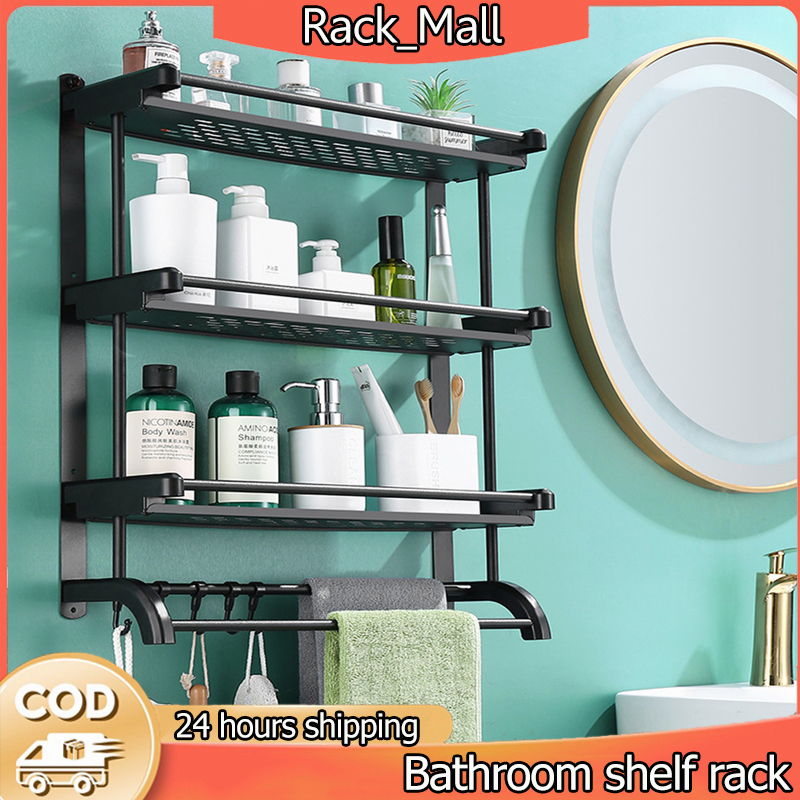 Bathroom Rack Stainless Steel Bathroom Towel Rack Shelf Shampoo Rack ...