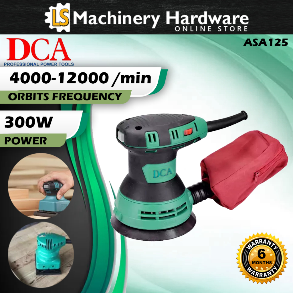 DCA ASA125 Random Orbit Sander Random Orbit Sander 125mm 300W - 6 ...