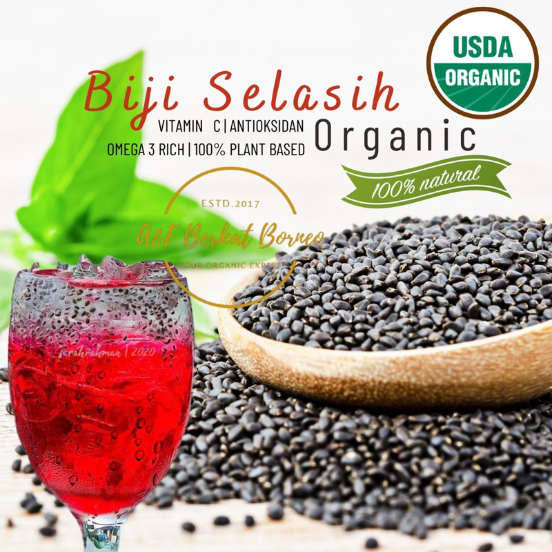 Organic Selasih Seeds Basil Seed Sirap Selasih MUSLIM SELLER