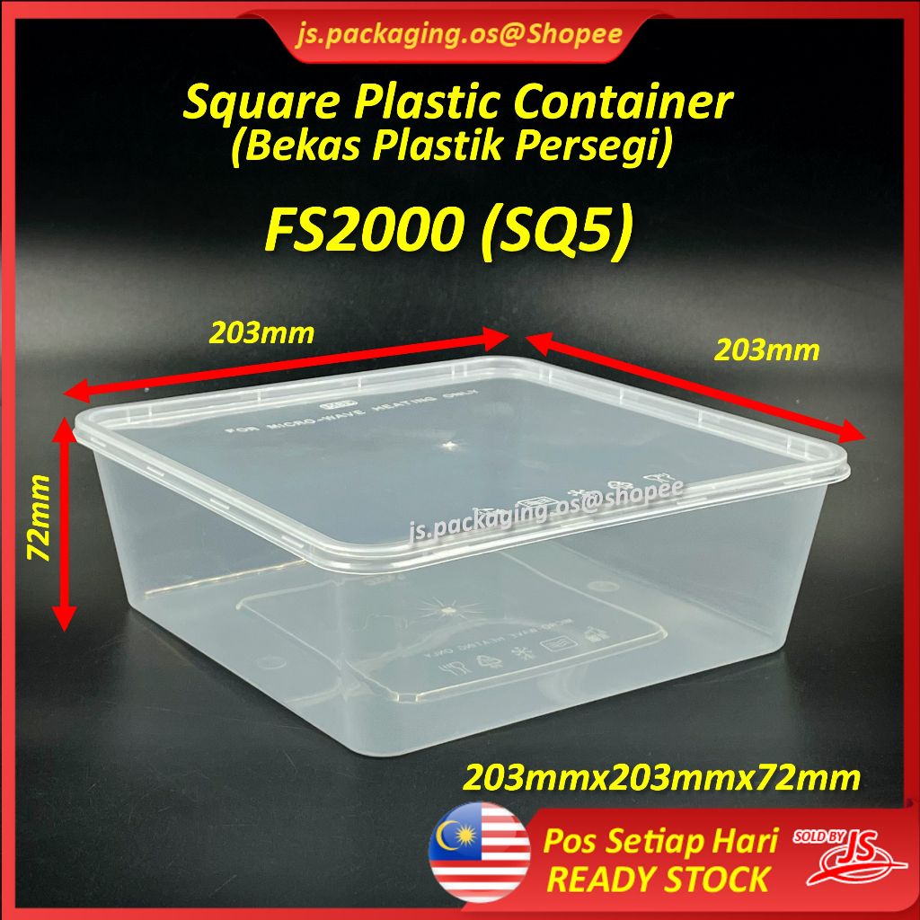 Fs2000/sq5 Square Disposable Plastic Food Container/Square Plastic