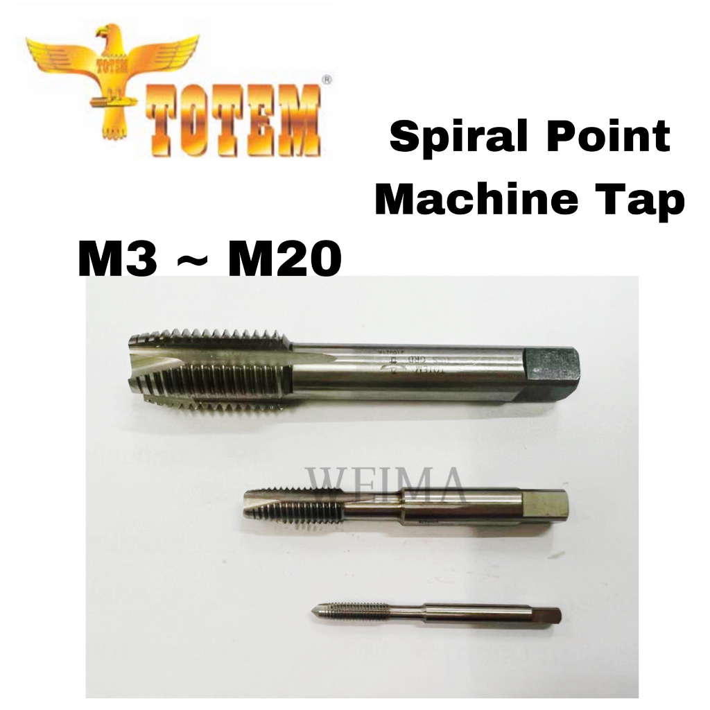 TOTEM SPIRAL POINT MACHINE TAP M3 to M12 METRIC THREAD SIZE | Shopee ...