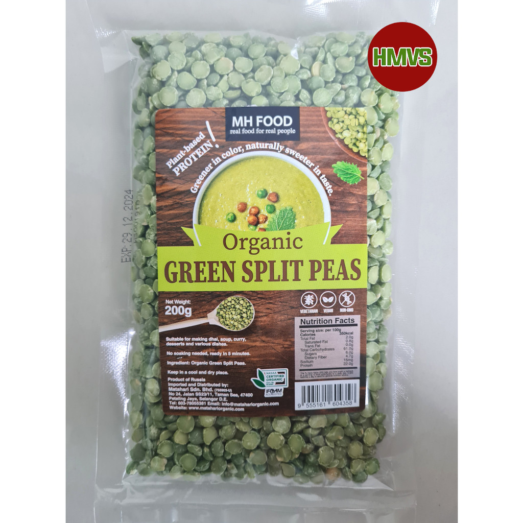 MH Food Organic Green Split Peas (有机绿色去皮豌豆) 200g | Shopee Singapore