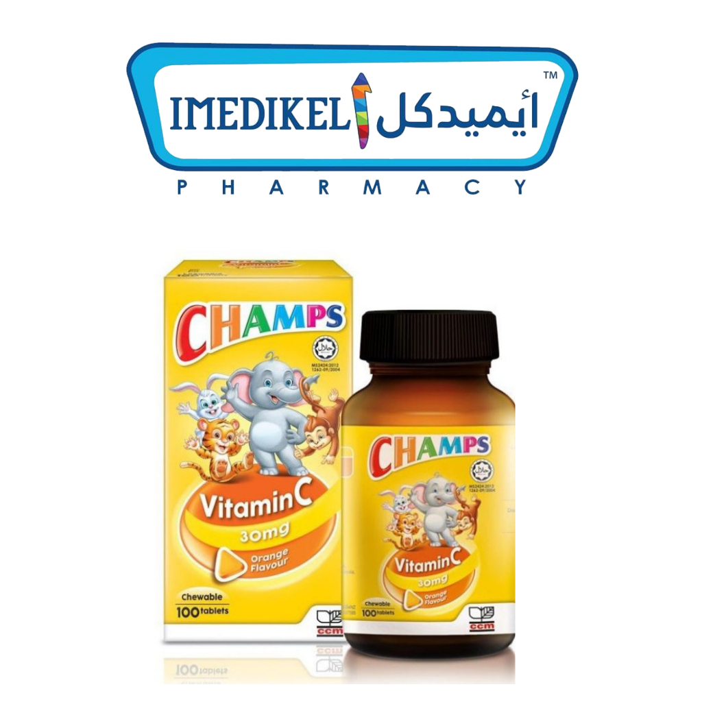 CHAMPS VITAMIN C 30MG (100'S) TABLET (BLACKCURRANT/ORANGE) | Shopee ...