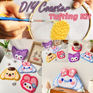 DIY Kit] INS Punch Needle Embroidery Coaster, Material Package Set  Beginners, Handmade 小清新手工diy戳戳绣杯垫