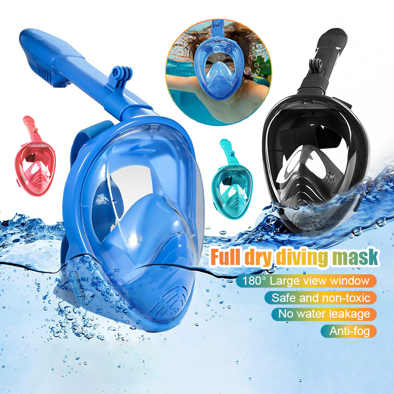 4-13 year Kids Underwater Snorkeling Full Face Swimming Mask Scuba ...