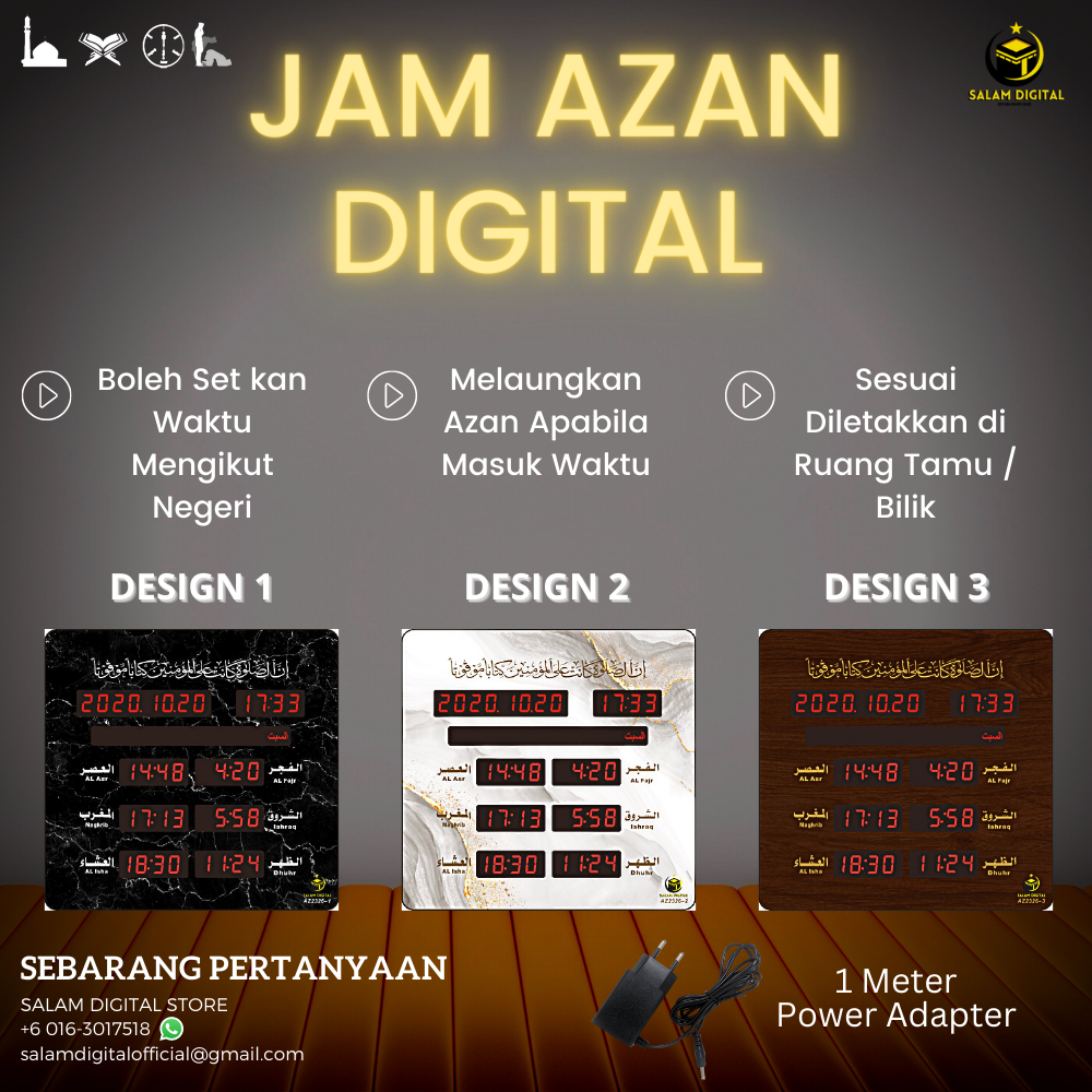 [MODEL 2023] Azan Digital Clock/Prayer Time Clock/Muslim Digital Clock