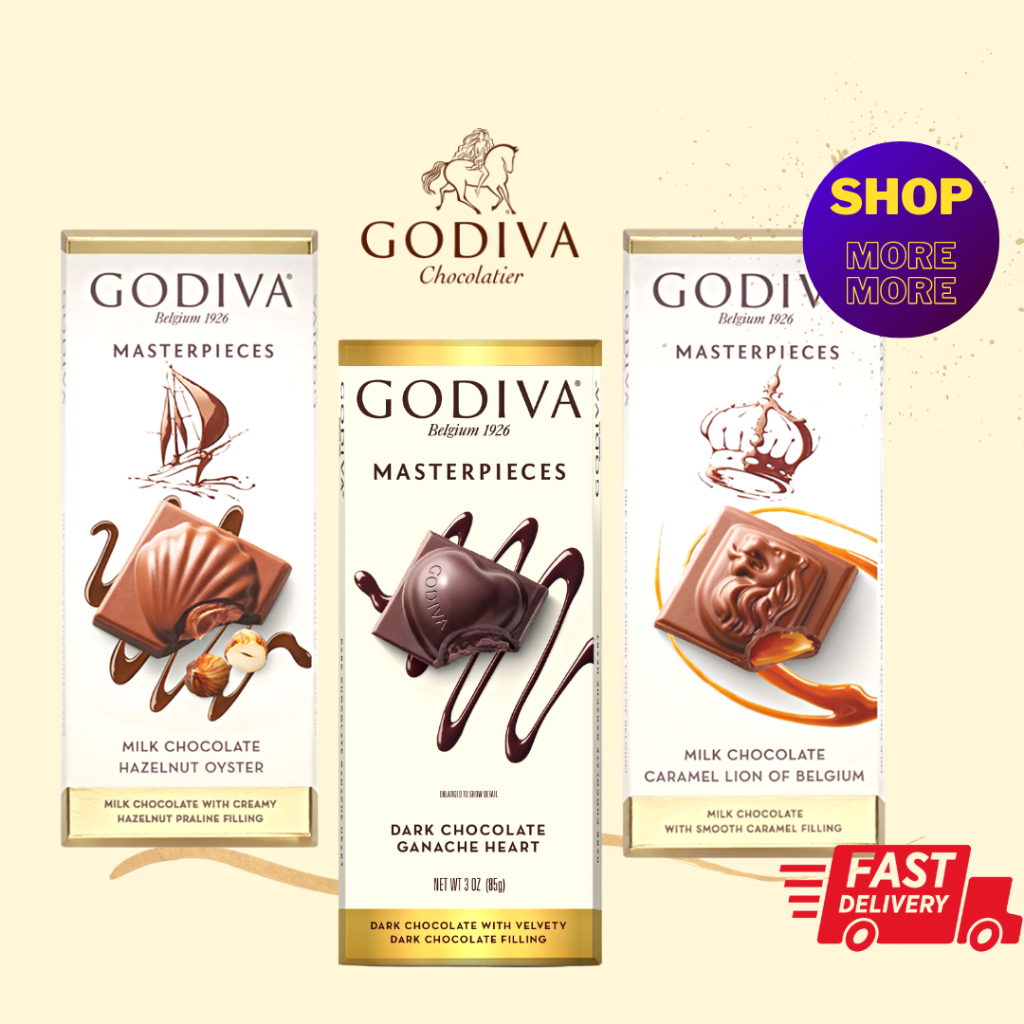 GODIVA Belgium 1926 Masterpieces Dark Chocolate Ganache Heart/Caramel