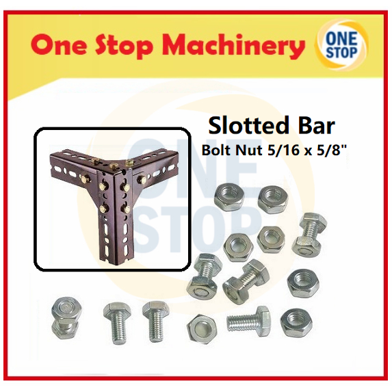 Zinc Plated Bolt and Nut 5/16" x 5/8" / Slotted Angle Bar Bolt and Nut