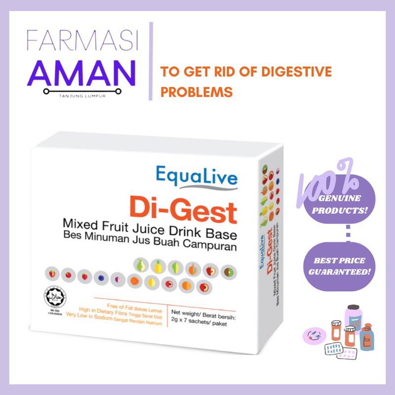 Equalive Di-Gest Mixed Fruit Juice Drink Base Sachets 2g x 7’s | Shopee ...