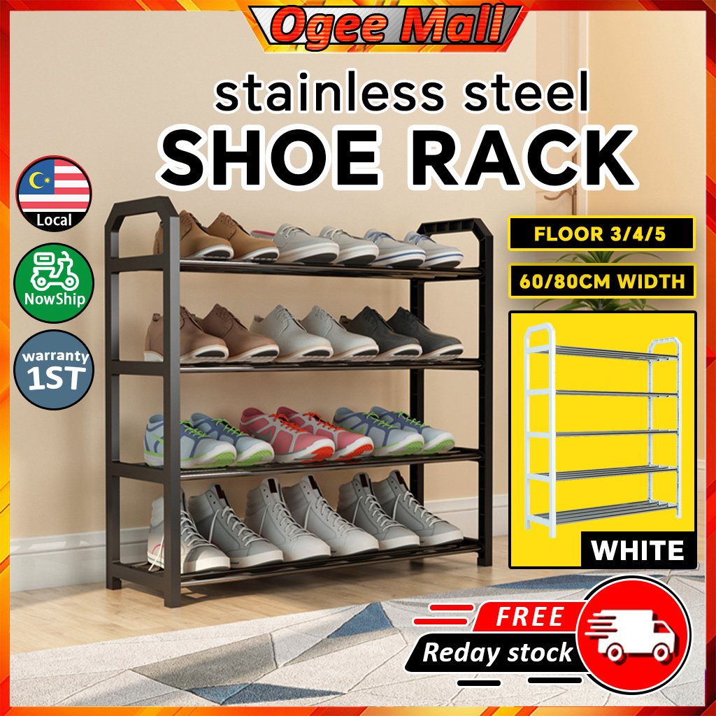 Stainless Steel Shoe Rack 4 Tier Lightweight Easy To Assemble Shoes ...