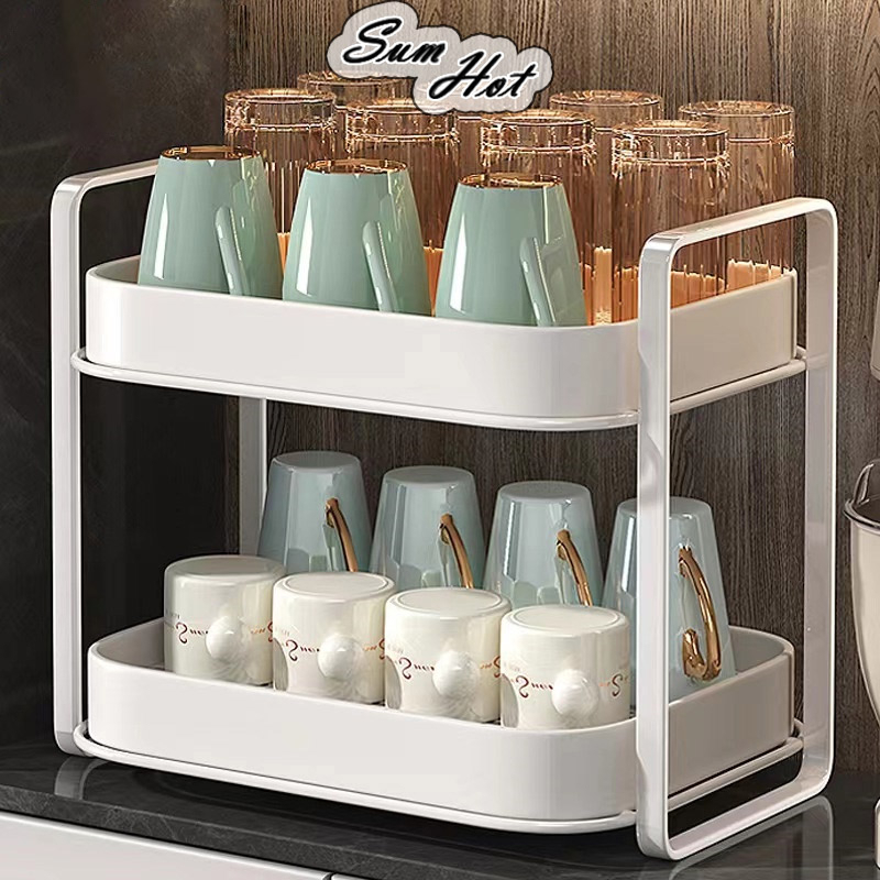 Coffee Cup Organizer For Cabinet Expandable Bamboo Mug Rack