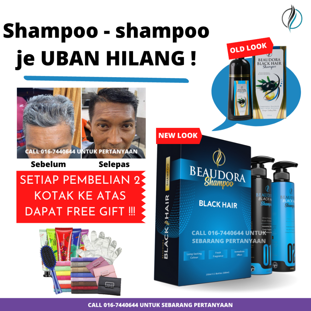 Syampoo Rawat Uban Hitamkan Rambut Sah Solat Mesra Wudhuk Beaudora ...