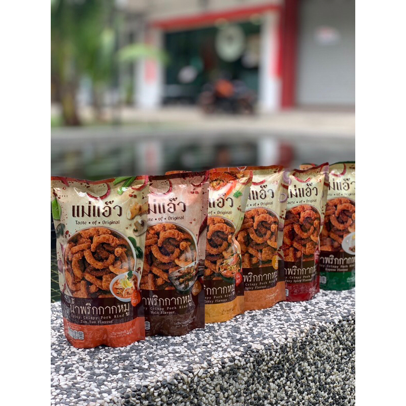 Kanom Thai ; spicy crispy pork rind , 6 flavour ( Tom yum flavour ...