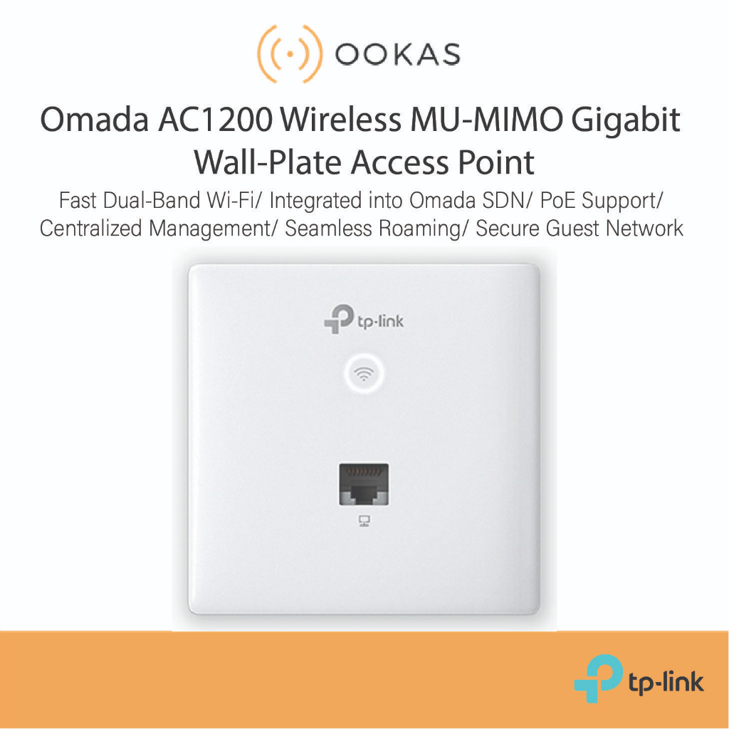 TP-LINK Tplink Oada AC1200 Wireless U IO Gigabit Wall Plate Access
