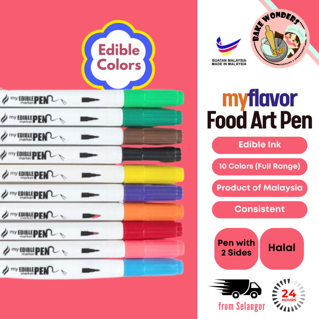 MyFlavor Edible Ink Marker Pen/My Flavor Food Art Marker/ MyFlavor ...