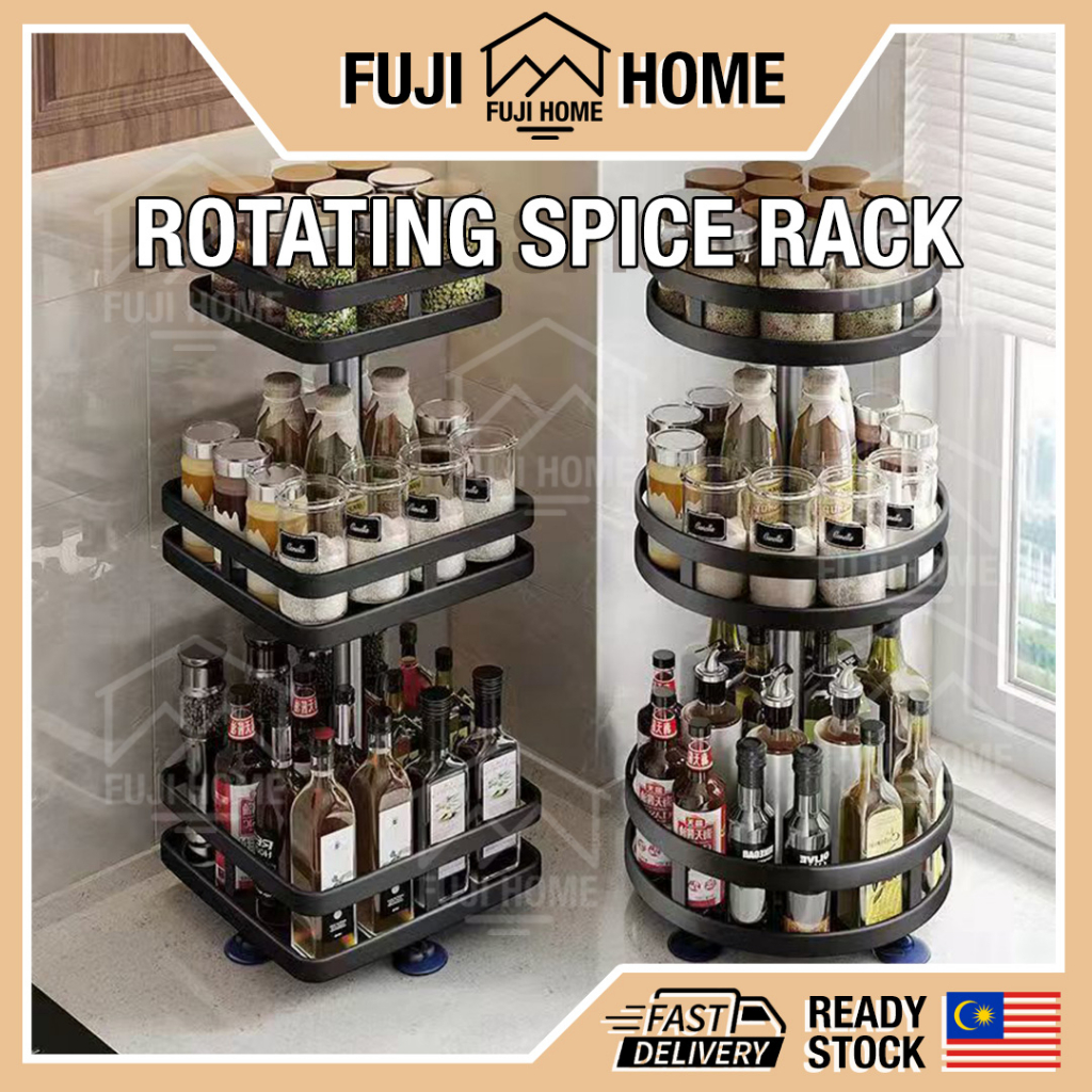 Kitchen Spice Rack Rak Rempah 1/2/3 Tiers Seasoning Rack Condiment ...