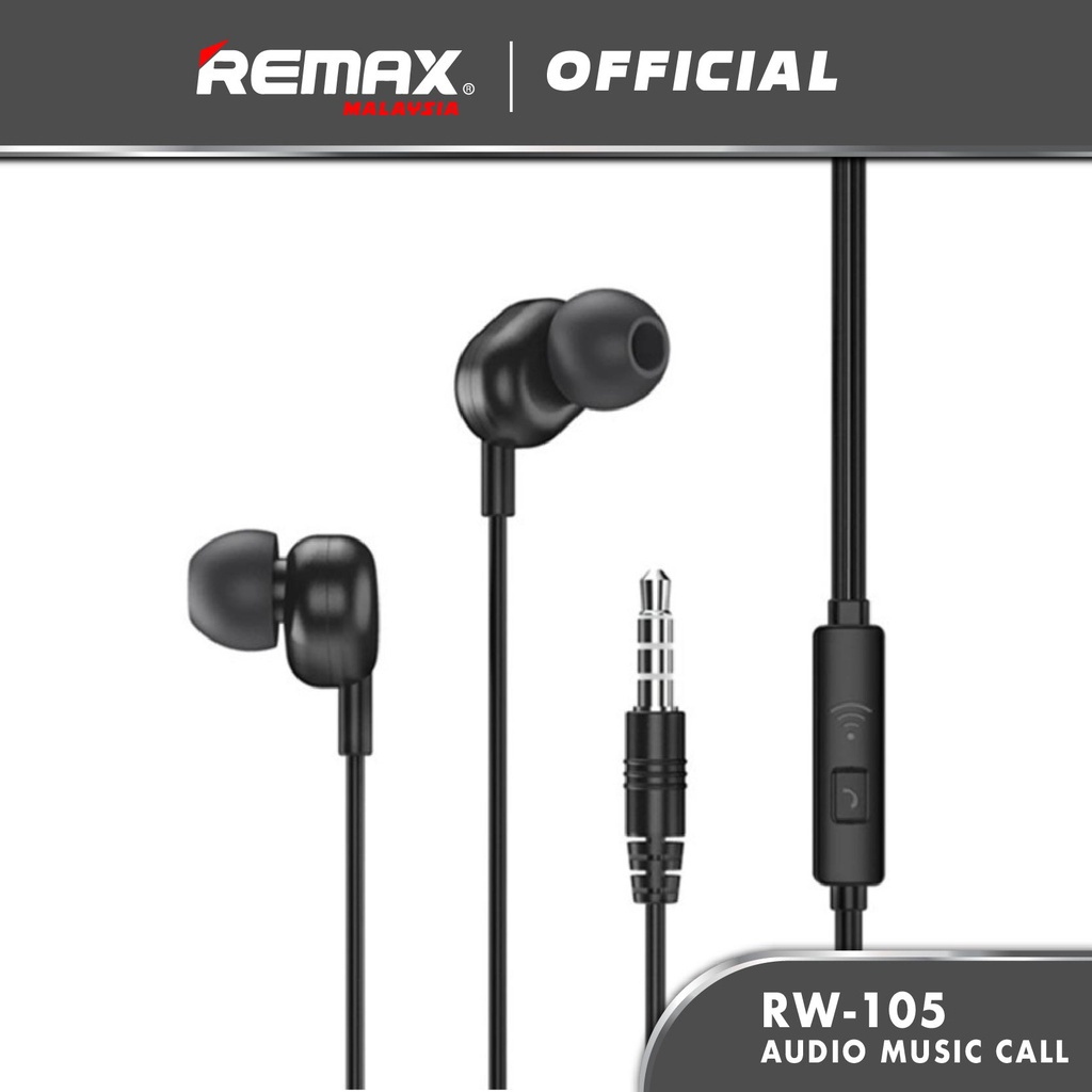 Remax RW-105 Wired Headset In-ear High Definition Audio Music Call ...