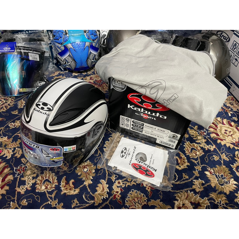NEW OGK Kabuto Avand 2 Staid Flat White Black saiz M | Shopee 