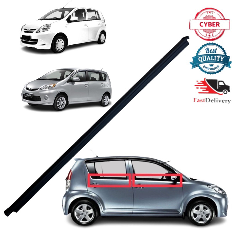 Perodua Myvi 20052010 l Alza Old l Viva Door Glass Moulding l Getah Cermin Pintu Luar Shopee