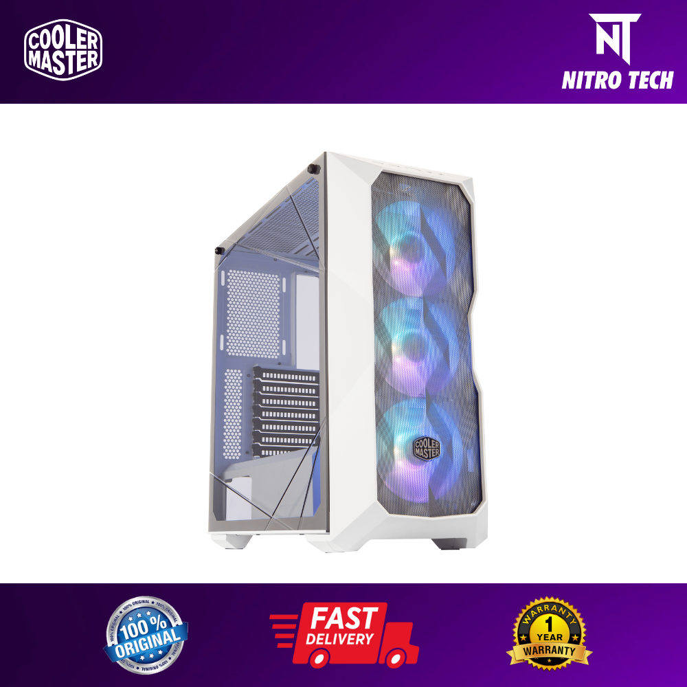 Cooler Master Masterbox TD500 Mesh White RGB ATX Chassis PC Case (3x ...