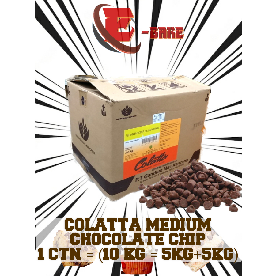 1CTN (10KG = 5KG+5KG) COLATTA {SAIZ SEDERHANA} MEDIUM CHIP COKLAT ...