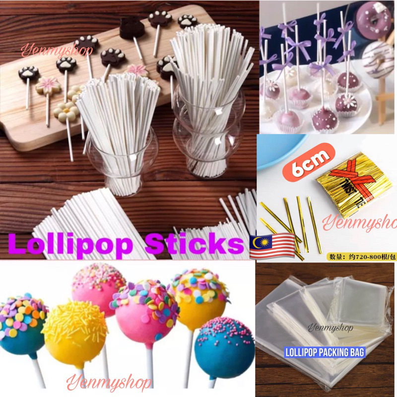 100pcs Lollipop Sticks, Marshmallow Sticks, Food Safety Creative Multi-function Lollipop Sucker Sticks 150*3.5mm, Size: Small