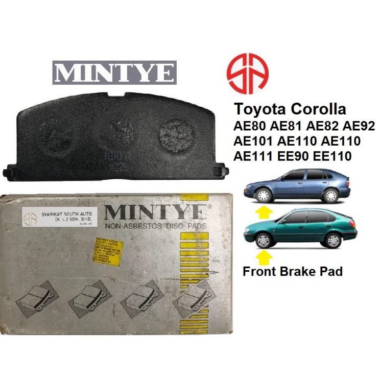 Toyota Corolla Seg Brake Pad Front MP113J Mintye Brake Toyota Corolla