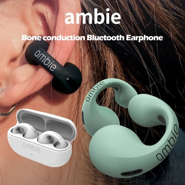 Ambie Tws Bluetooth Earphone Bone Conduction Earcuffs Wireless Earbuds