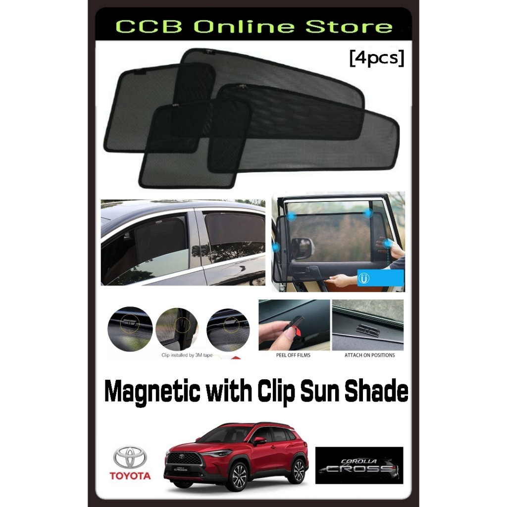 Custom Fit Magnetic with Clip Sun Shade For Toyota Corolla Cross 2021 ...