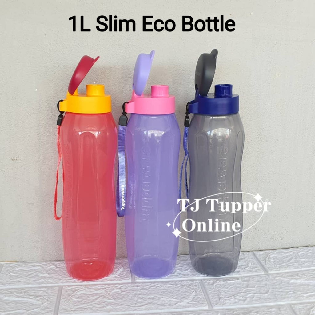 Tupperware Slim Eco Bottle 1L - with strap / bottle handle | Shopee ...