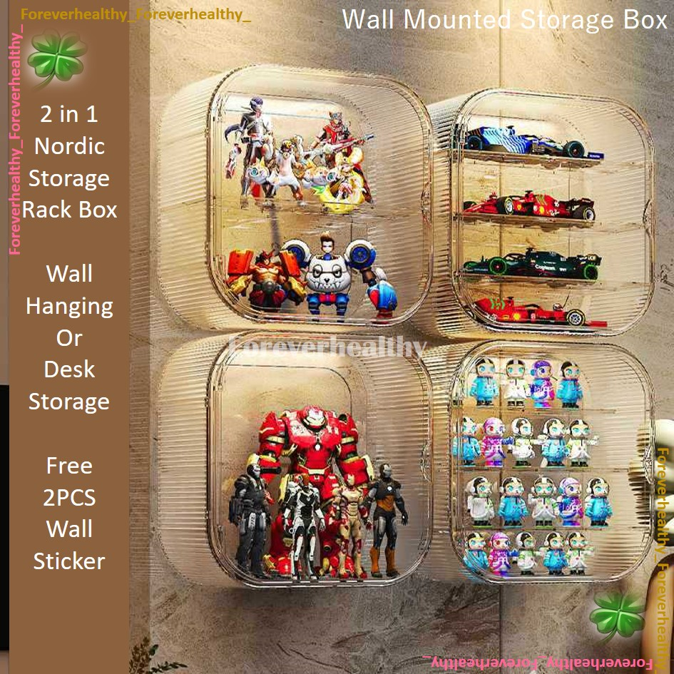 2in1 Wall Hang Transparent Storage Rack Display Box Acrylic POPMART HOT ...