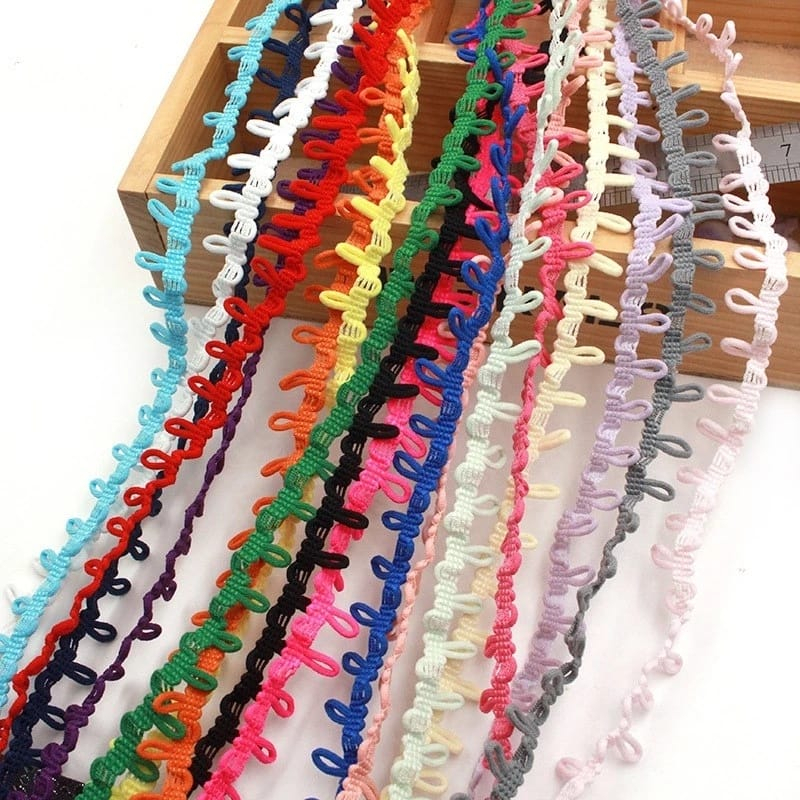 Premium Quality Button Loop Elastic Lace Renda Getah Lubang Butang ...