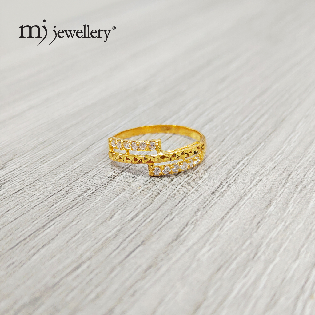 MJ Jewellery 375 9K Gold Zirconia Ring C99 Shopee Singapore