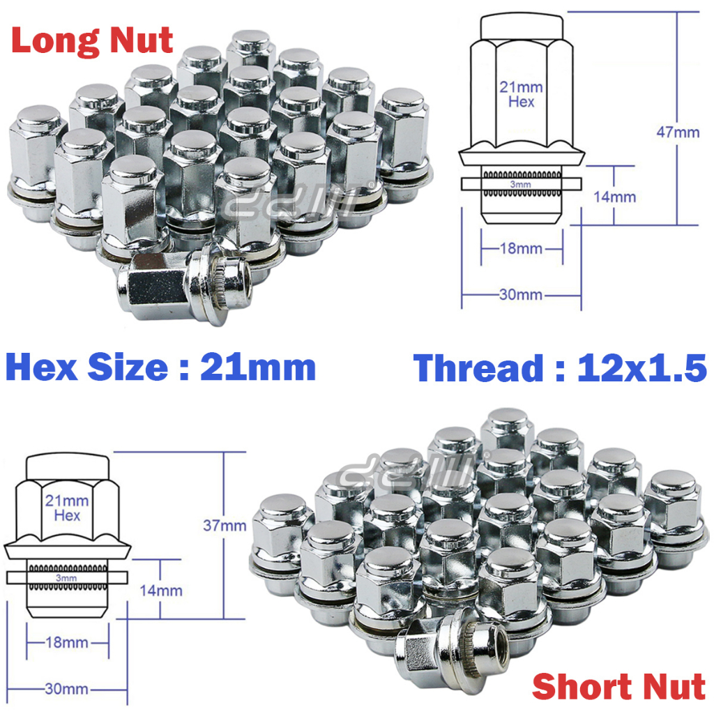 M12x1.5 Wheel Lug Nut Toyota Vios Alphard Vellfire Estima Hilux Camry ...