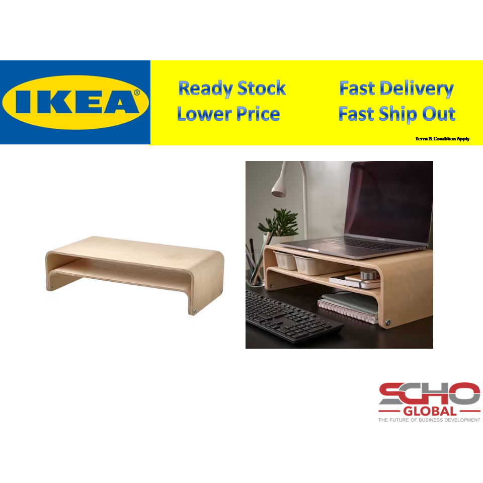 IKEA VATTENKAR Laptop/monitor stand, birch, 52x26 cm Shopee Singapore