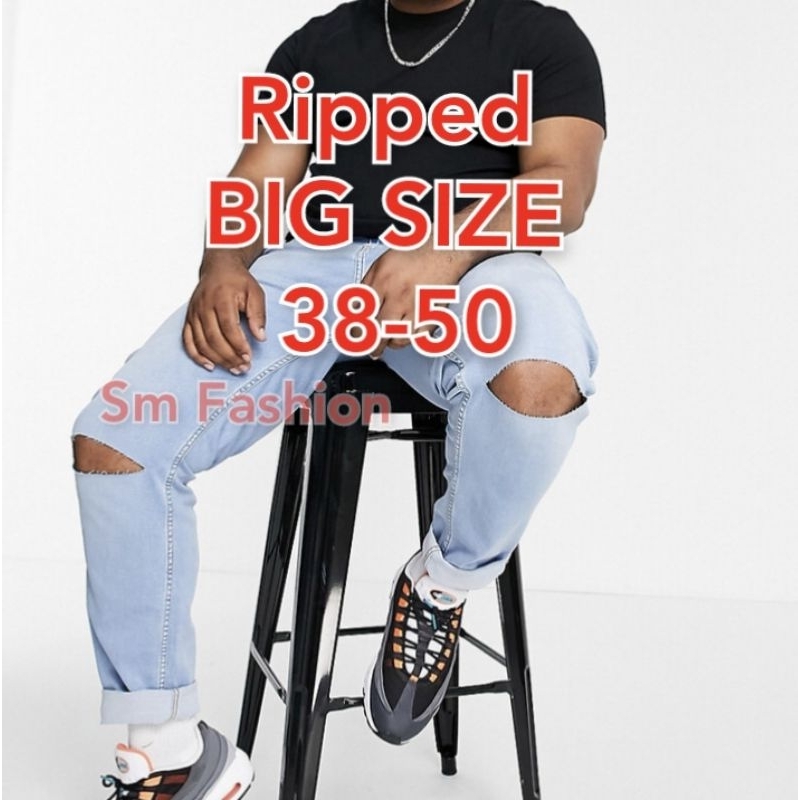 Ripped jeans size sales 38