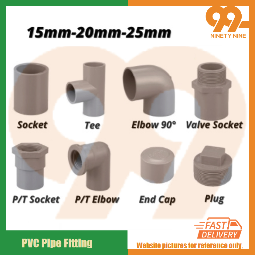 PVC Pipe Fitting Paip PVC Connector PVC Fittings Socket Elbow Tee Valve ...