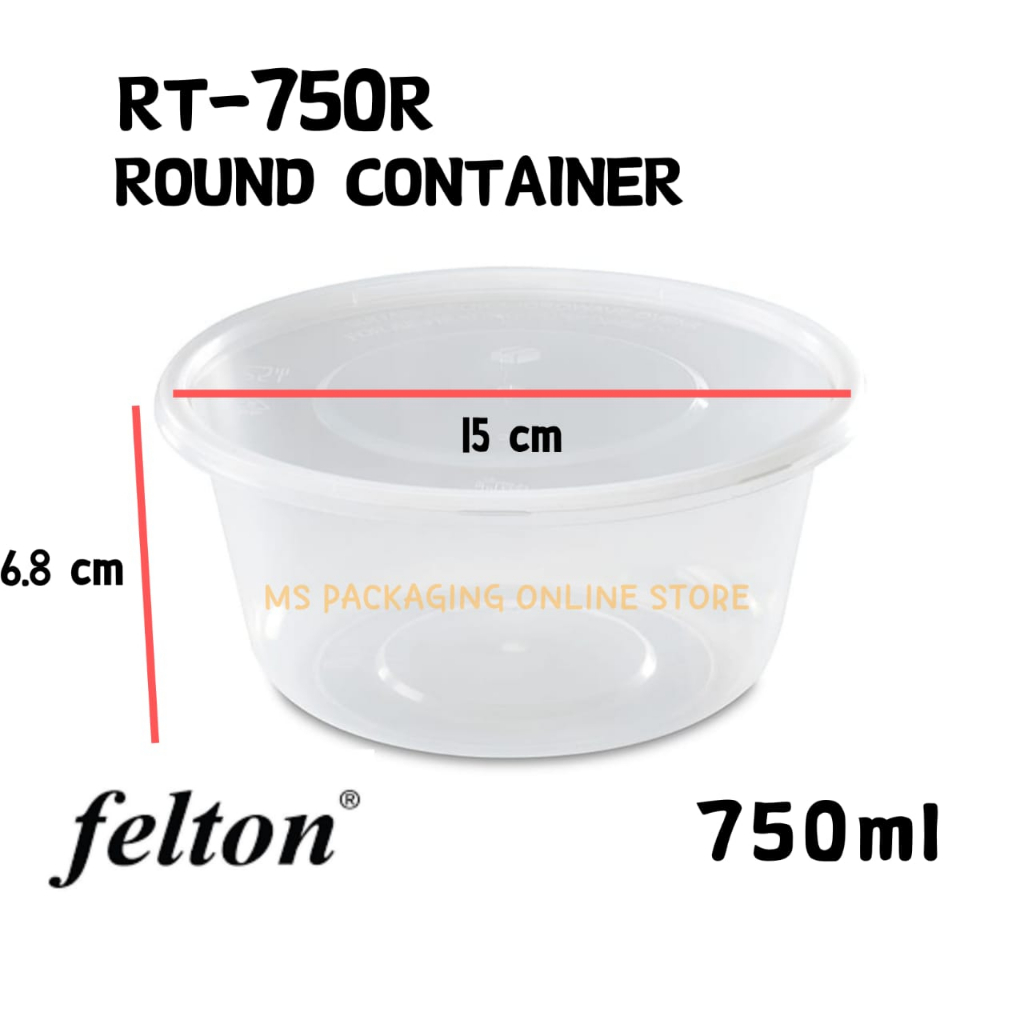 (750ml)Microwavable Round Container RT-750R (50set±) Disposable Plastic ...