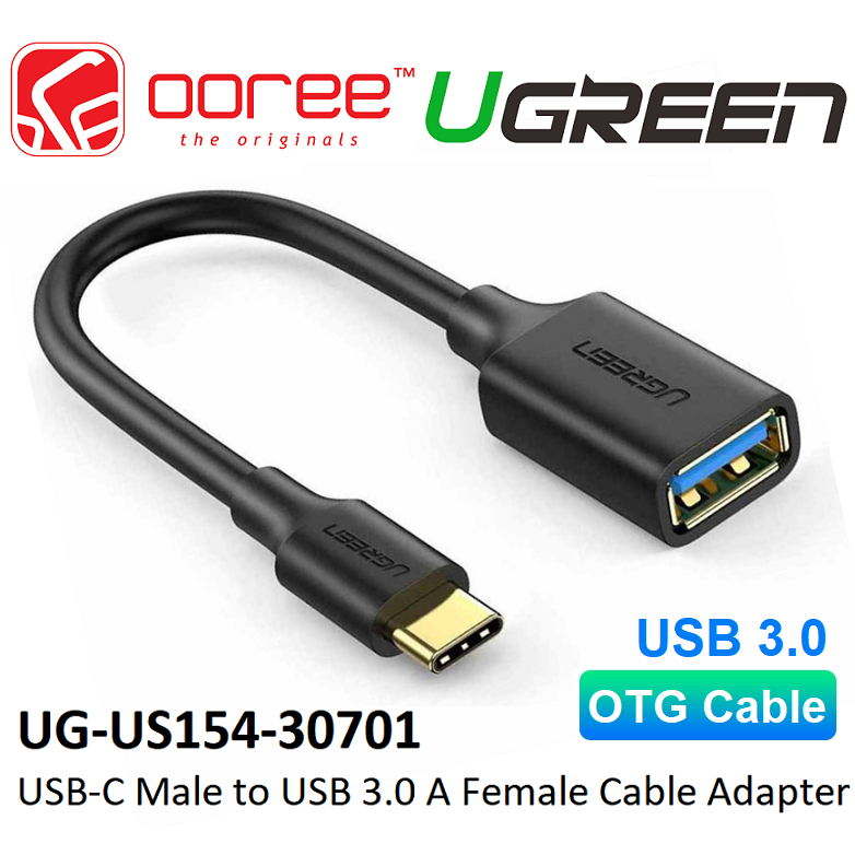 UGREEN USBC MALE TO USB 3.0 USBA FEMALE CABLE ADAPTER WITH OTG