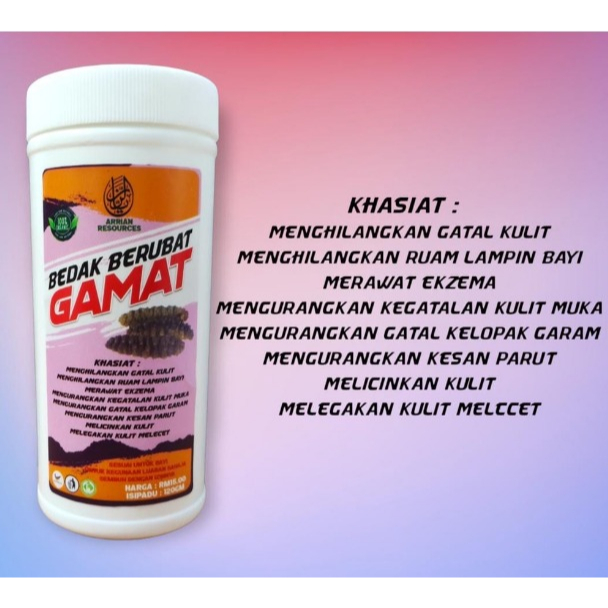 Gamat Medicine Powder & Black Seed Talcum Powder, Refreshing Scented