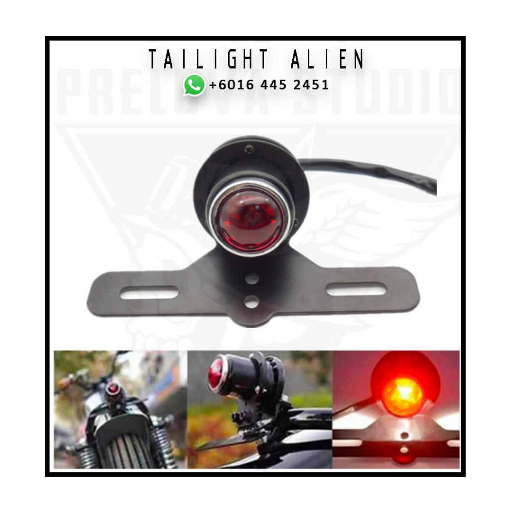TAIL LIGHT ALIEN BRAKE LAMPU BELAKANG UNIVERSAL CAFE RACER CUSTOM ...