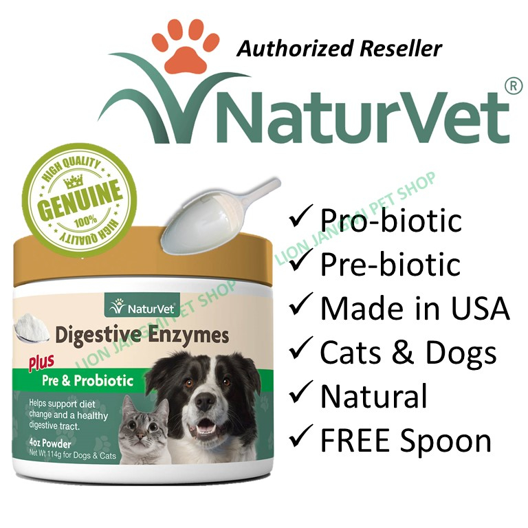 Dog & Cat Probiotic - NaturVet Digestive Enzymes: Probiotics ...