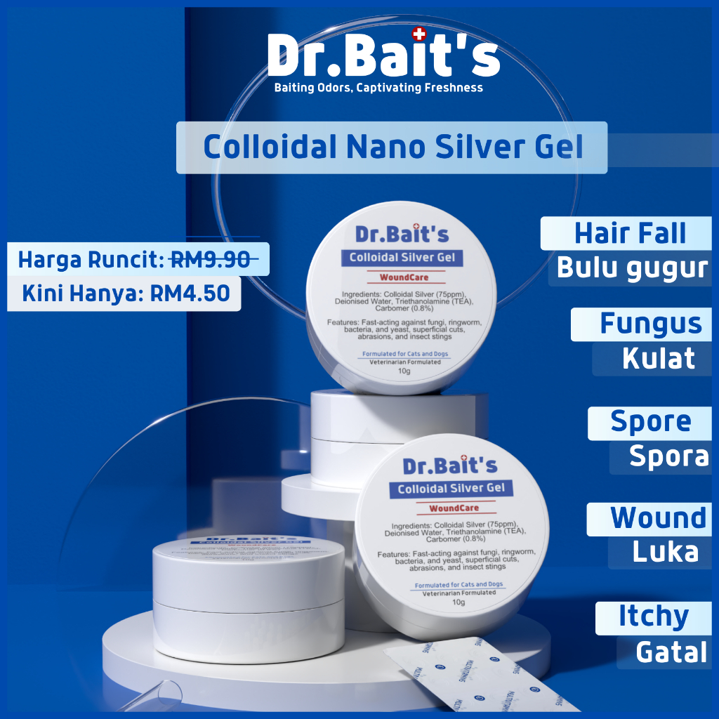 Dr.bait's Colloidal Nano Silver Gel 10g [75ppm] Pet Medicine For