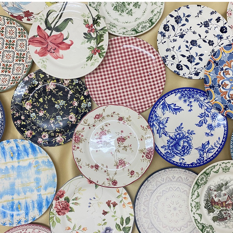 Multipurpose Salad Plate Ceramic Plate - Random Design & Mix Design (8 ...