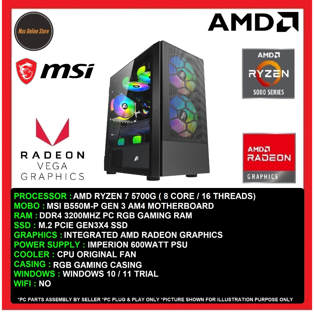 5700g Vega Vs Vega Games 5700g Vega AMD Ryzen 5700G 8-Core Radeon