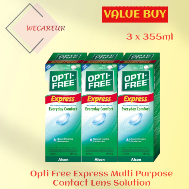OPTI FREE EXPRESS MULTI PURPOSE CONTACT LENS SOLUTION 3 x 355ml (EXP