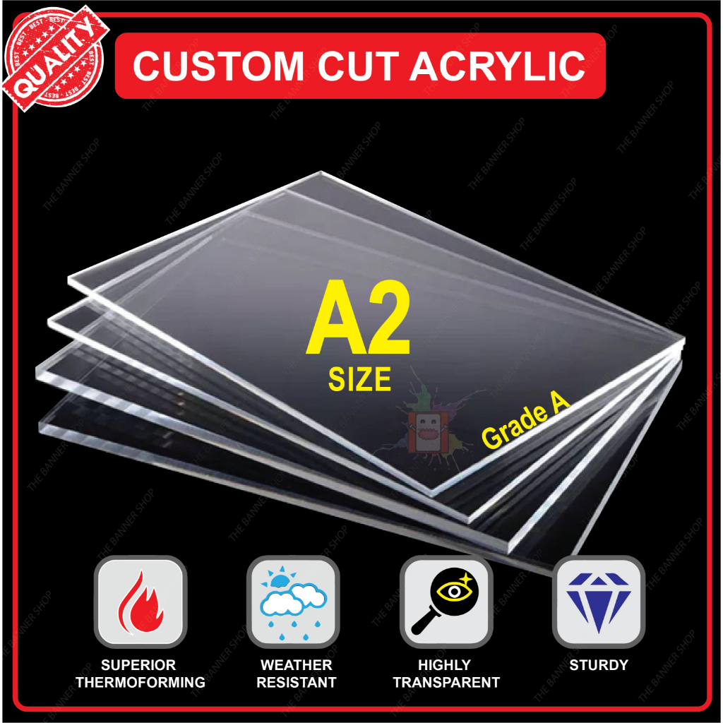 Custom Cut Acrylic Sheet (A2 size), Custom Cut Transparent Acrylic ...